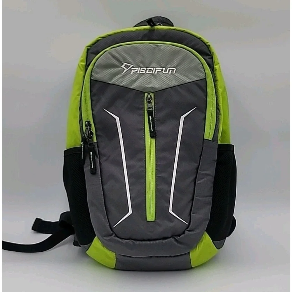 Piscifun Insulated Backpack Cooler Green Gray Pockets Camping Hiking Backpacking